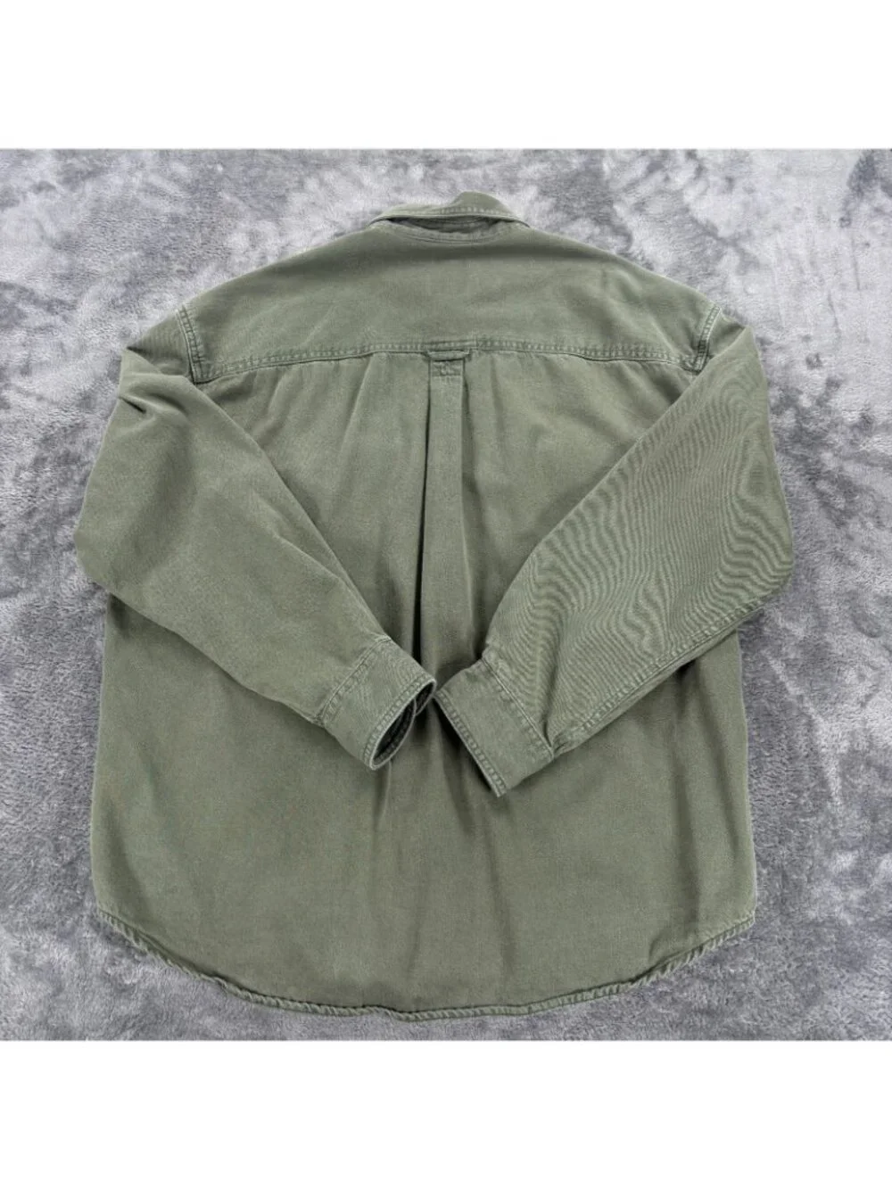 Gap The Big Shirt Cool Olive Green Denim Button Up Men Large Y2K Vintage